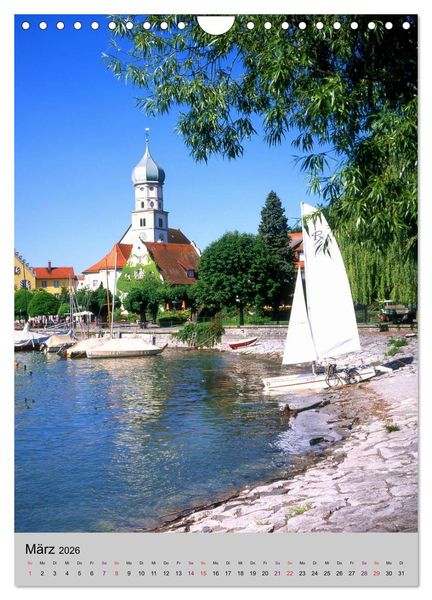 Produktbild: Der Bodensee mit seinen Sehensw&uuml;rdigkeiten (Wandkalender 2026 DIN A4 hoch), CALVENDO Monatskalender