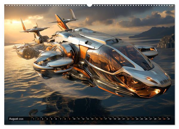 Produktbild: Futuristische Flieger (hochwertiger Premium Wandkalender 2026 DIN A2 quer), Kunstdruck in Hochglanz