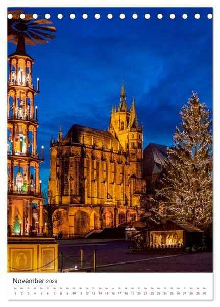 Produktbild: Erfurt - Die romantische Altstadt (Tischkalender 2026 DIN A5 hoch), CALVENDO Monatskalender