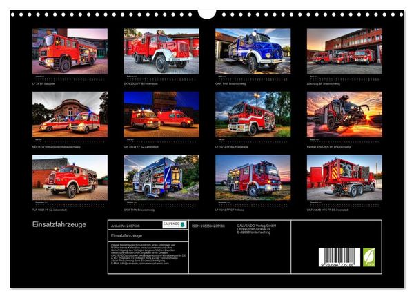 Produktbild: Einsatzfahrzeuge (Wandkalender 2027 DIN A3 quer), CALVENDO Monatskalender