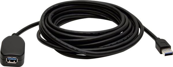 Produktbild: Manhattan USB-Kabel USB 3.2 Gen1 USB-A Stecker, USB-A Buchse 5.00m Schwarz 150712