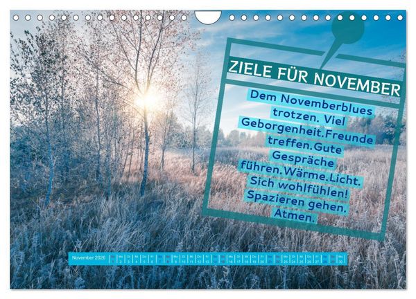 Produktbild: ZIELE Monat f&uuml;r Monat (Wandkalender 2026 DIN A4 quer), CALVENDO Monatskalender