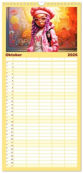 Produktbild: Familienplaner 2026 - Hip Hop Kids. Ein Jahr voller Style und Groove mit 5 Spalten (Wandkalender, 21 x 45 cm) CALVENDO