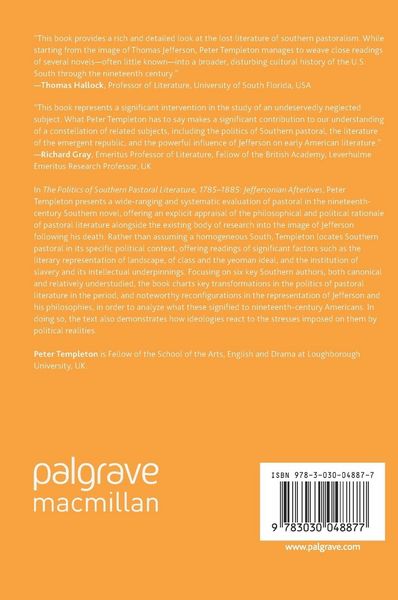 Produktbild: The Politics of Southern Pastoral Literature, 1785&ndash;1885
