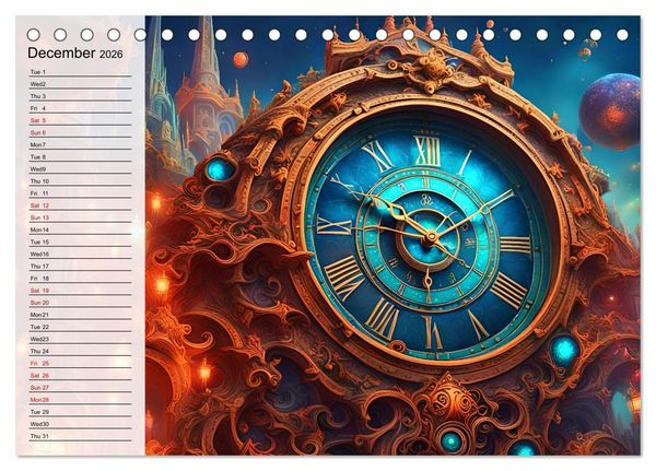 Produktbild: The abstract world of timepiece (Desk Calendar 2026 DIN A5 landscape), CALVENDO 12 Month DeskCalendar