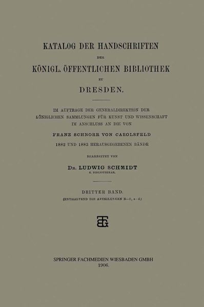 Produktbild: Katalog der Handschriften der K&ouml;nigl. &Ouml;ffentlichen Bibliothek zu Dresden