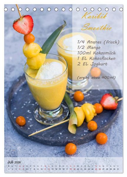 Produktbild: Smoothies zum Selbermachen (Tischkalender 2026 DIN A5 hoch), CALVENDO Monatskalender