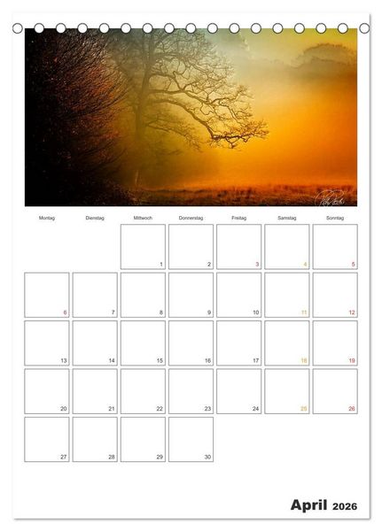 Produktbild: Terminplaner - Zwischenwelten, Zeiten zwischen Tag und Nacht (Tischkalender 2026 DIN A5 hoch), CALVENDO Monatskalender