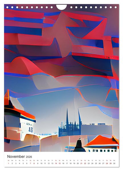 Produktbild: Illustrierte Europ&auml;ische St&auml;dte (Wandkalender 2026 DIN A4 hoch), CALVENDO Monatskalender