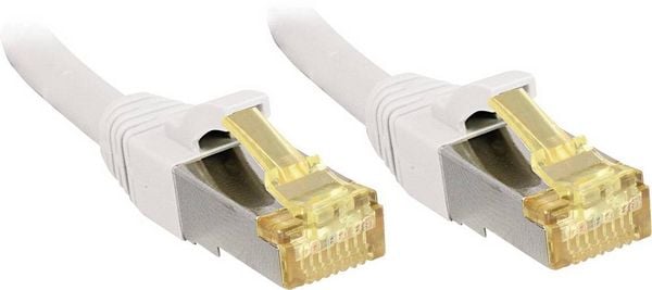 Produktbild: LINDY 47320 RJ45 Patchkabel CAT 6a (Rohkabel CAT 7) S/FTP 0.30 m Wei&szlig; mit Rastnasenschutz 1 St.