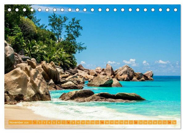 Produktbild: Seychellen - Die sch&ouml;nsten Str&auml;nde (Tischkalender 2026 DIN A5 quer), CALVENDO Monatskalender
