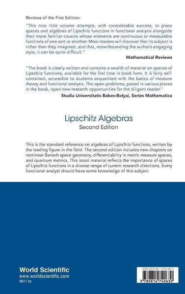 Produktbild: Lipschitz Algebras (2nd Ed)