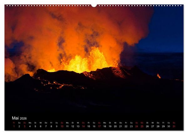 Produktbild: Vulkanausbruch - Island (Wandkalender 2026 DIN A2 quer), CALVENDO Monatskalender