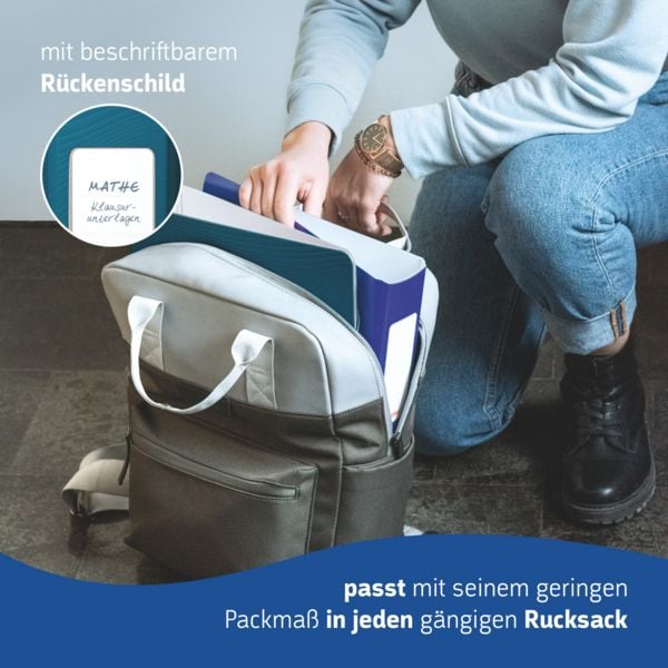 Produktbild: Brunnen Ordner &bdquo;WAVE&ldquo; Colour Code &brvbar; A4, 70 mm, Hebelmechanik mit gummiertem Griff, denim