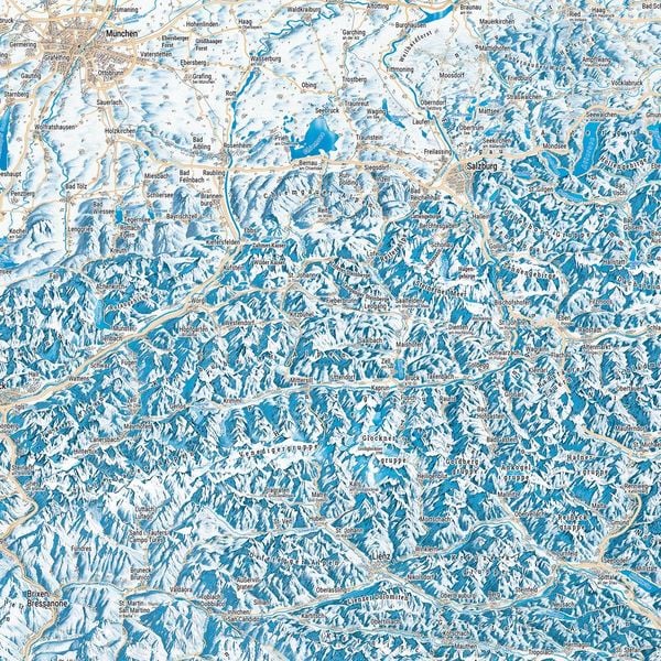 Österreich Panoramakarte, Sommer / Winter, Poster, Plano in Rolle, freytag & berndt