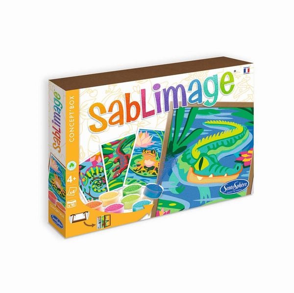 Sandbilder Reptilien und Frosch