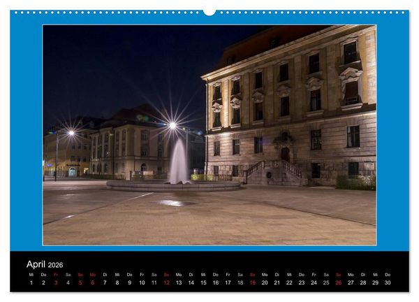 Produktbild: Schweinfurt bei Nacht verzaubernd und bunt (Wandkalender 2026 DIN A2 quer), CALVENDO Monatskalender