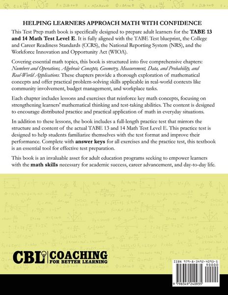 Produktbild: Test Prep Book for TABE 13 and 14 Math Test Level E