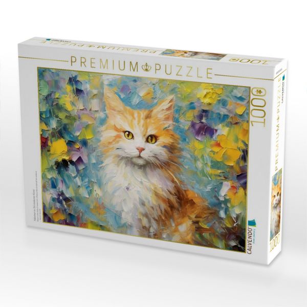 Produktbild: CALVENDO Puzzle K&auml;tzchen im Stil moderner Kunst | 1000 Teile Lege-Gr&ouml;&szlig;e 64x48cm Foto-Puzzle f&uuml;r gl&uuml;ckliche Stunden
