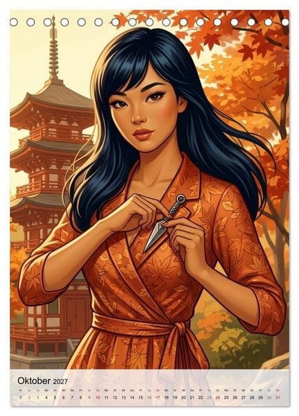Produktbild: Ninja-Girls (Tischkalender 2027 DIN A5 hoch), CALVENDO Monatskalender