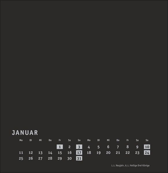 Produktbild: Premium-Bastelkalender schwarz gro&szlig; 2027