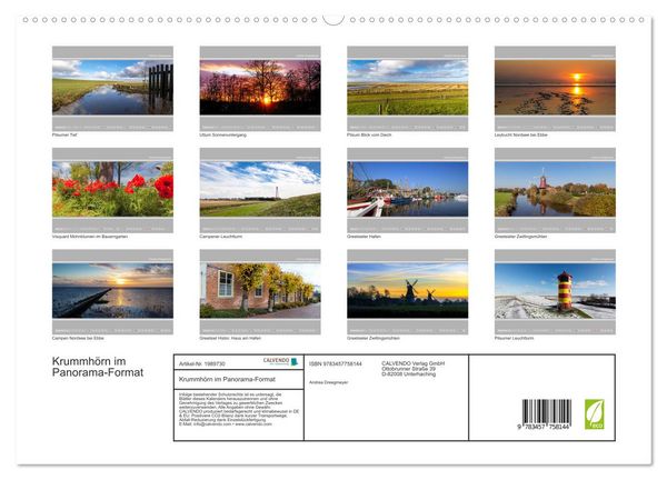 Produktbild: Krummh&ouml;rn im Panorama-Format (hochwertiger Premium Wandkalender 2026 DIN A2 quer), Kunstdruck in Hochglanz