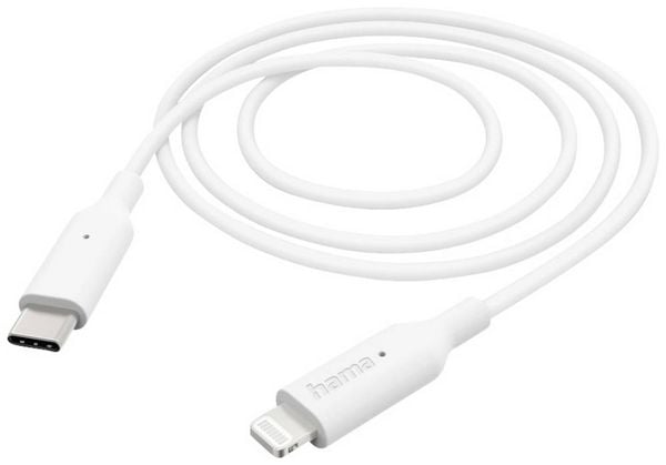 Produktbild: Hama USB-Ladekabel USB 2.0 Apple Lightning Stecker, USB-C&reg; Stecker 1.00 m Wei&szlig; 00201598