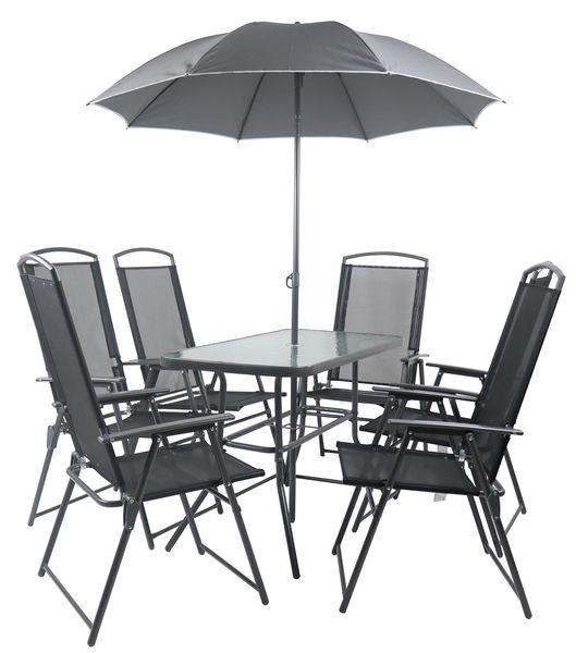 Produktbild: 7-tlg Sitzgruppe Gartenm&ouml;bel Tisch St&uuml;hle Set 110