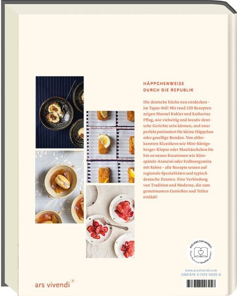 Produktbild: Deutsche Tapas - Von der K&uuml;ste bis zu den Alpen - Deutscher Kochbuchpreis 2024 Bronze