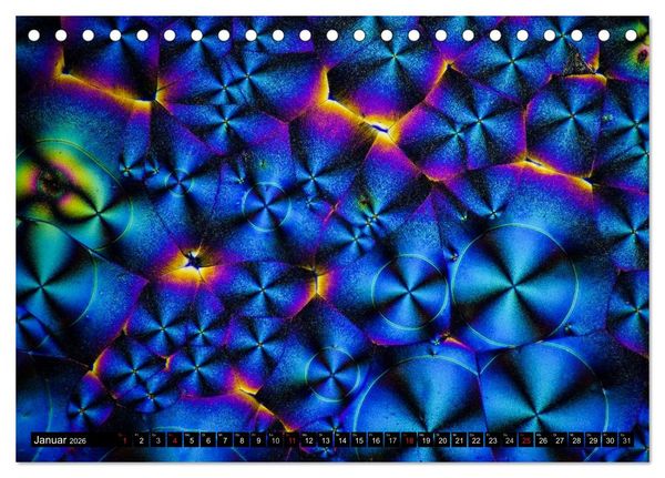Produktbild: Mikrokristalle in polarisiertem Licht (Tischkalender 2026 DIN A5 quer), CALVENDO Monatskalender