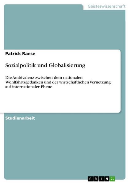Produktbild: Sozialpolitik und Globalisierung