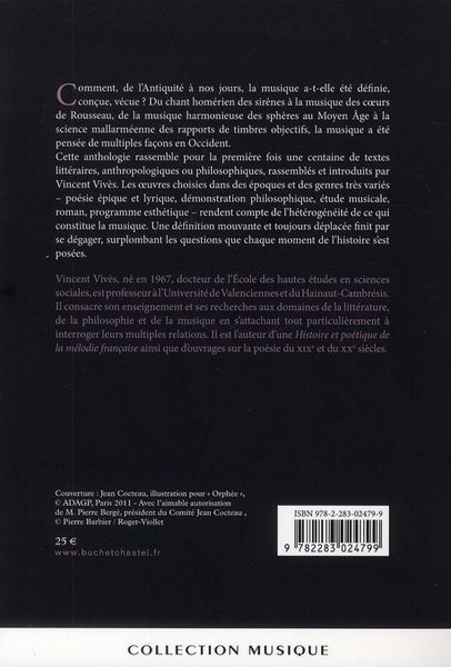 Produktbild: Musique anthologie litteraire et