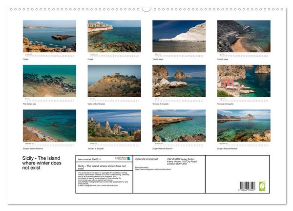 Produktbild: Sicily - The island where winter does not exist (Wall Calendar 2026 DIN A2 landscape), CALVENDO 12 Month Wall Calendar
