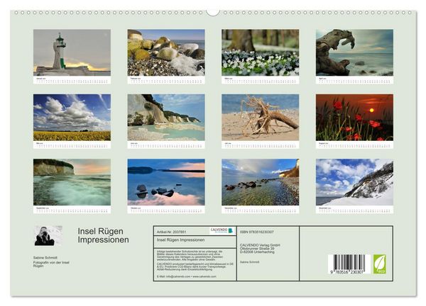 Produktbild: Insel R&uuml;gen Impressionen (hochwertiger Premium Wandkalender 2026 DIN A2 quer), Kunstdruck in Hochglanz