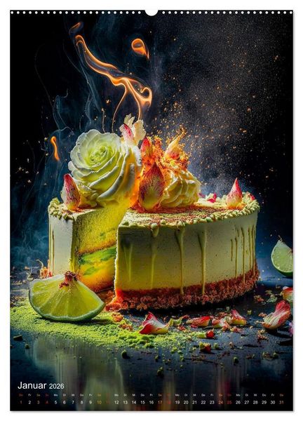 Produktbild: Desserts - S&uuml;&szlig;e K&ouml;stlichkeiten zum Dahinschmelzen (hochwertiger Premium Wandkalender 2026 DIN A2 hoch), Kunstdruck in Hochglanz