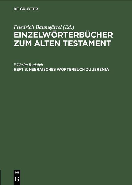 Produktbild: Hebr&auml;isches W&ouml;rterbuch zu Jeremia