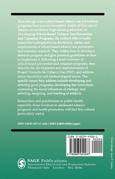 Produktbild: Developing School-Based Tobacco Use Prevention and Cessation Programs