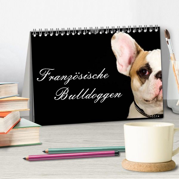 Produktbild: Franz&ouml;sische Bulldoggen (Tischkalender 2026 DIN A5 quer), CALVENDO Monatskalender