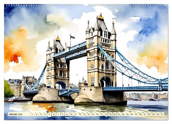 Produktbild: London - Metropole auf der Insel (hochwertiger Premium Wandkalender 2026 DIN A2 quer), Kunstdruck in Hochglanz