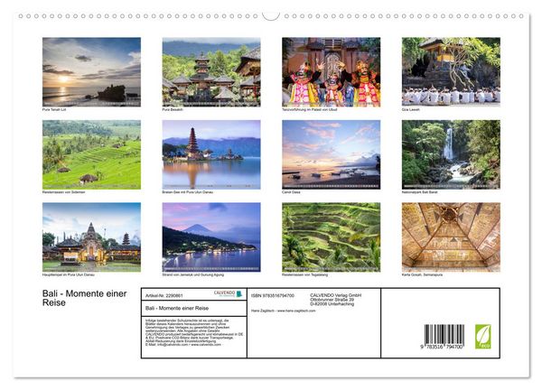 Produktbild: Bali - Momente einer Reise (hochwertiger Premium Wandkalender 2027 DIN A2 quer), Kunstdruck in Hochglanz