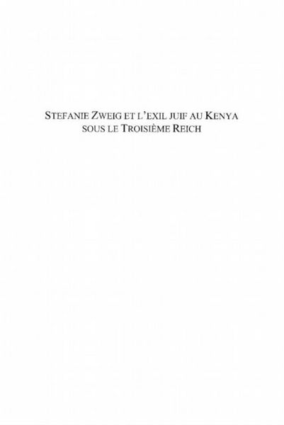 Produktbild: Stefanie zweig et l'exil juif au kenya sous le troisEme reic