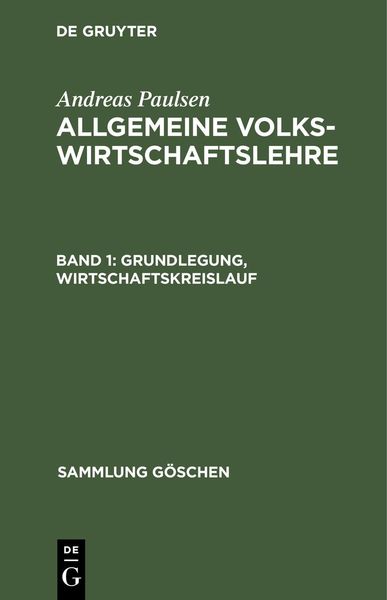 Produktbild: Grundlegung, Wirtschaftskreislauf