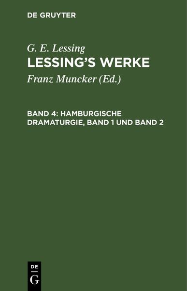 Produktbild: Hamburgische Dramaturgie, Band 1 und Band 2