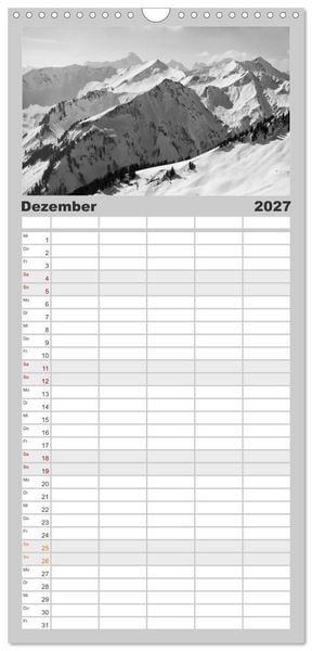 Produktbild: Familienplaner 2027 - Traumhafte Allg&auml;uer Alpen mit 5 Spalten (Wandkalender, 21 x 45 cm) CALVENDO