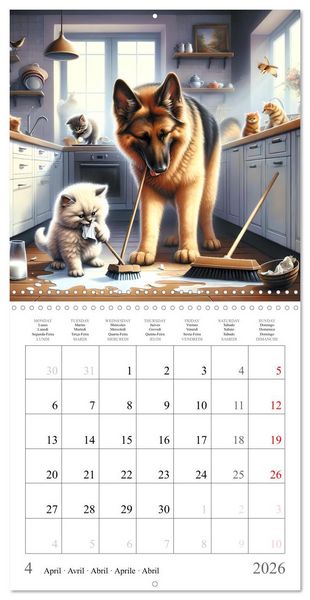 Produktbild: Des amis inhabituels (Calendrier mural carr&eacute; 2026 30x30 cm) Calendrier double avec une page pour vos prises de notes