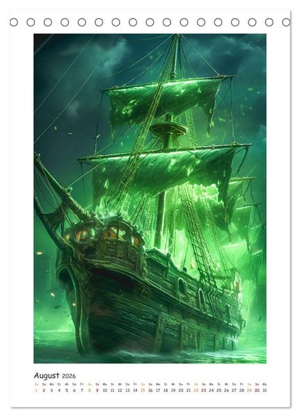 Produktbild: Piratenschiffe (Tischkalender 2026 DIN A5 hoch), CALVENDO Monatskalender