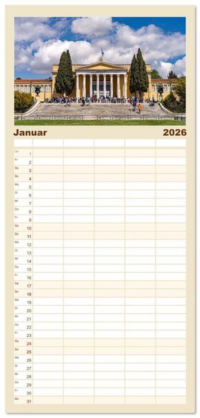 Produktbild: Familienplaner 2026 - Griechenland - Athen mit 5 Spalten (Wandkalender, 21 x 45 cm) CALVENDO