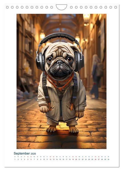 Produktbild: Der kleine Mops (Wandkalender 2026 DIN A4 hoch), CALVENDO Monatskalender