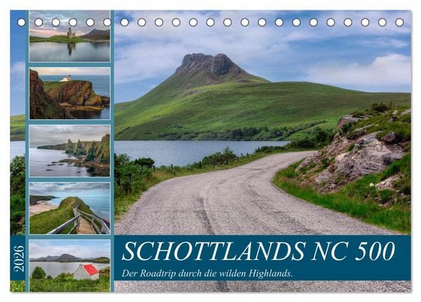Schottlands NC 500, der Roadtrip durch die wilden Highlands. (Tischkalender 2026 DIN A5 quer), CALVENDO Monatskalender