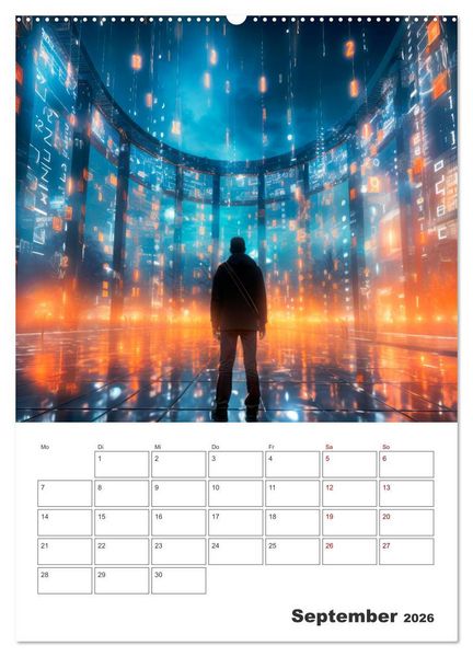 Produktbild: METAVERSE Cooler Terminplaner (Wandkalender 2026 DIN A2 hoch), CALVENDO Monatskalender